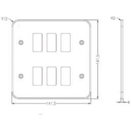 Knightsbridge  6-Module Grid Metal Clad Faceplate