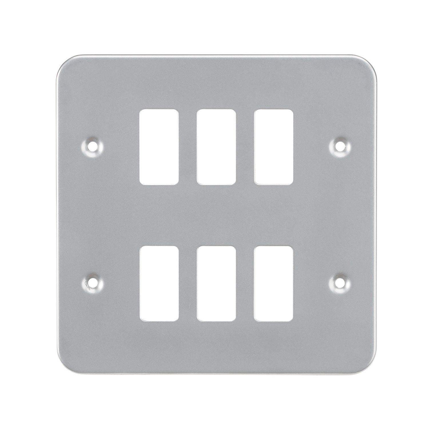 Knightsbridge 6-Module Grid Metal Clad Faceplate (428CR)