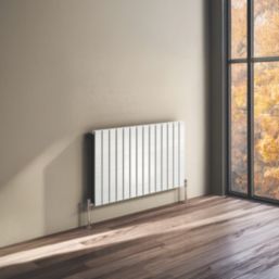 Reina Flat Single 600mm x 1032mm 2477BTU White Horizontal Designer Radiator
