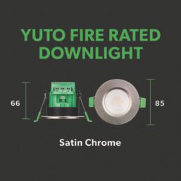 4lite Yuto Fixed  Fire Rated LED Downlight  Satin Chrome 5W 630lm
