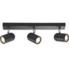 Knightsbridge  Round 3-Light Triple GU10 Wall & Ceiling Spotlight Matt Black