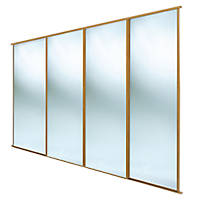 Spacepro Classic 4-Door Sliding Wardrobe Door Kit Oak Frame Mirror Panel 2370 x 2260mm
