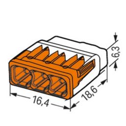 Wago 2773-403 32A 3-Way Push-Wire Connectors 100 Pack