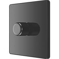 British General Evolve 1-Gang 2-Way LED Trailing Edge Single Push Dimmer Switch with Rotary Control  Black with Black Inserts