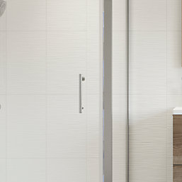 Framed Rectangular Pivot Shower Door Polished Silver 800mm x 1850mm