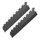 Garage Floor Tile Company X Joint Interlocking Edge Ramps Black 497mm x 90mm 2 Pack
