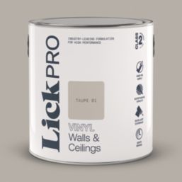 LickPro  2.5Ltr Taupe 01 Vinyl Matt Emulsion  Paint