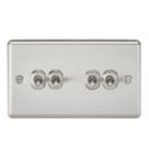 Knightsbridge  10AX 4-Gang 2-Way Light Switch  Brushed Chrome