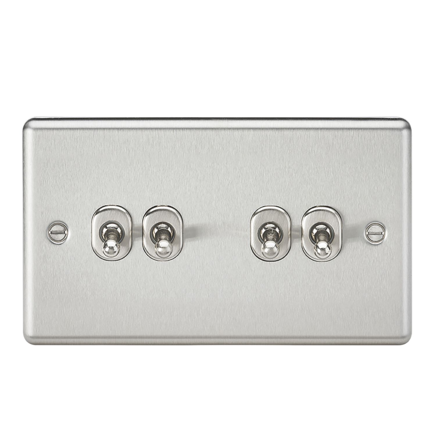 Knightsbridge 10AX 4-Gang 2-Way Light Switch Brushed Chrome (428TX)