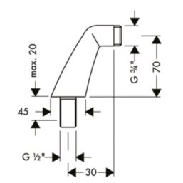 Hansgrohe Universal Pillar Unions Chrome