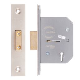 ERA  5 Lever Satin Nickel Mortice Deadlock 64mm Case - 44mm Backset