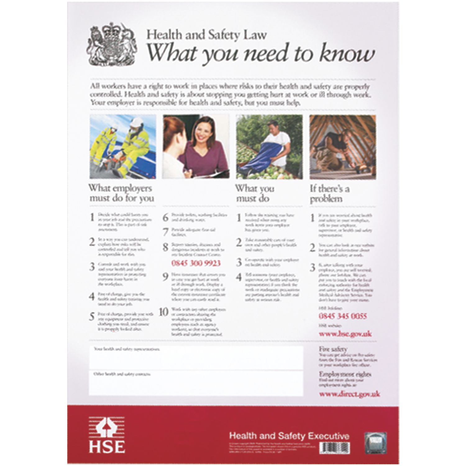 "Health & Safety Law" Poster 600mm x 420mm (42936)