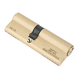 Smith & Locke Fire Rated 1 Star Double 1* 6-Pin Euro Cylinder Lock 40-50 (90mm) Polished Brass