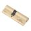 Smith & Locke Fire Rated 1 Star Double 1* 6-Pin Euro Cylinder Lock 40-50 (90mm) Polished Brass