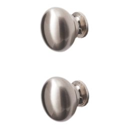 Essentials Chervil Round Cabinet Knob Brushed Nickel 32mm 2 Pieces