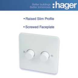 Hager WMDRP2KIT 2-Gang Modular Dimmer Switch White