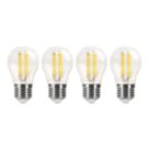 LAP  E27 Mini Globe LED Light Bulb Clear 470lm 2.9W 4 Pack