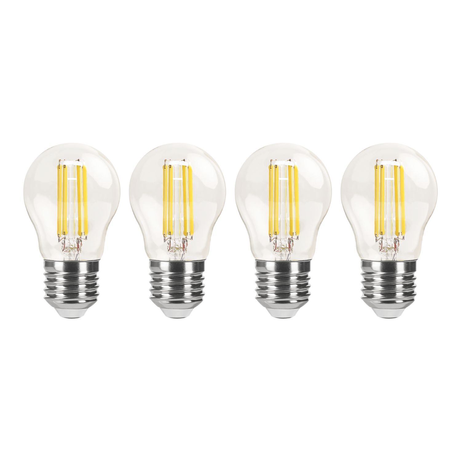 LAP E27 Mini Globe LED Light Bulb Clear 470lm 2.9W 4 Pack (429CF)