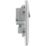 British General Nexus Metal 13A 2-Gang DP Switched Plug Sockets Brushed Steel  with Grey Inserts 5 Pack