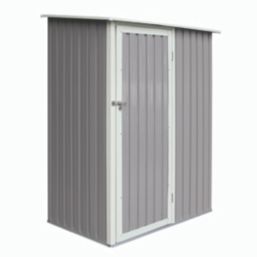 Rowlinson Trentvale 4' 6" x 2' 6" (Nominal) Pent Metal Shed Light Grey