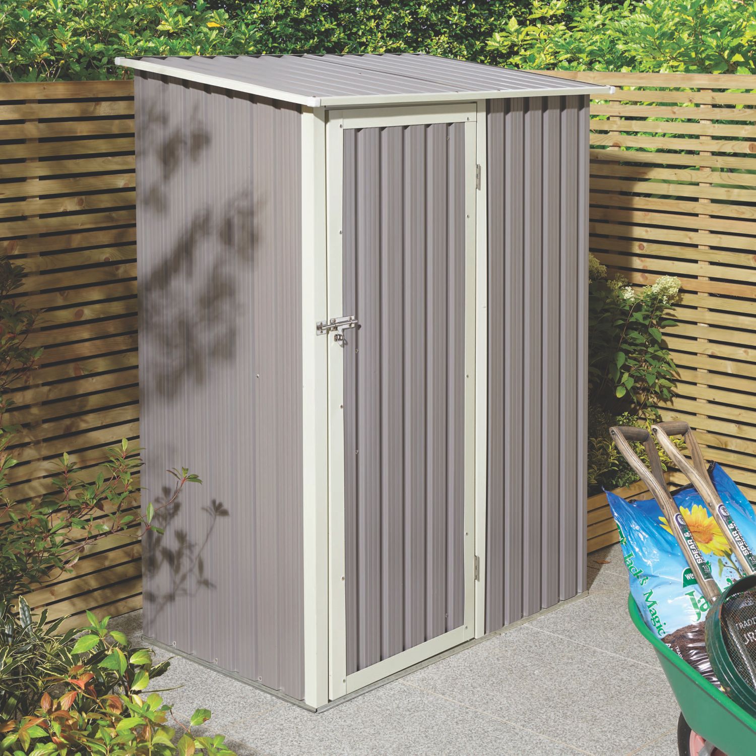 Rowlinson Trentvale 4' 6" x 2' 6" (Nominal) Pent Metal Shed Light Grey (429CL)