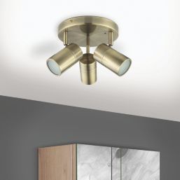 LAP Telloy Round 3-Light Bathroom Spotlight Antique Brass