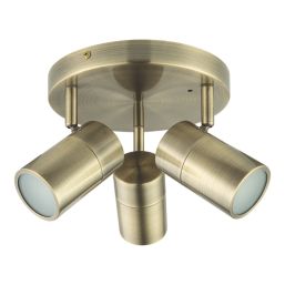 LAP Telloy Round 3-Light Bathroom Spotlight Antique Brass