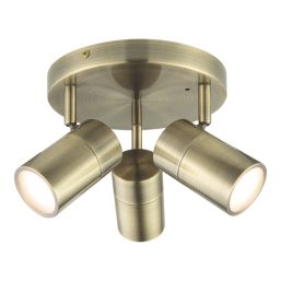 LAP Telloy Round 3-Light Bathroom Spotlight Antique Brass