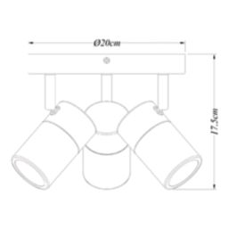 LAP Telloy Round 3-Light Bathroom Spotlight Antique Brass