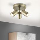 LAP Telloy Round 3-Light Bathroom Spotlight Antique Brass