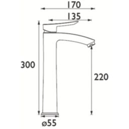 Bristan Apelo Chrome Plated 300mm Tall Lever Mono Basin Mixer Tap  With Clicker Waste