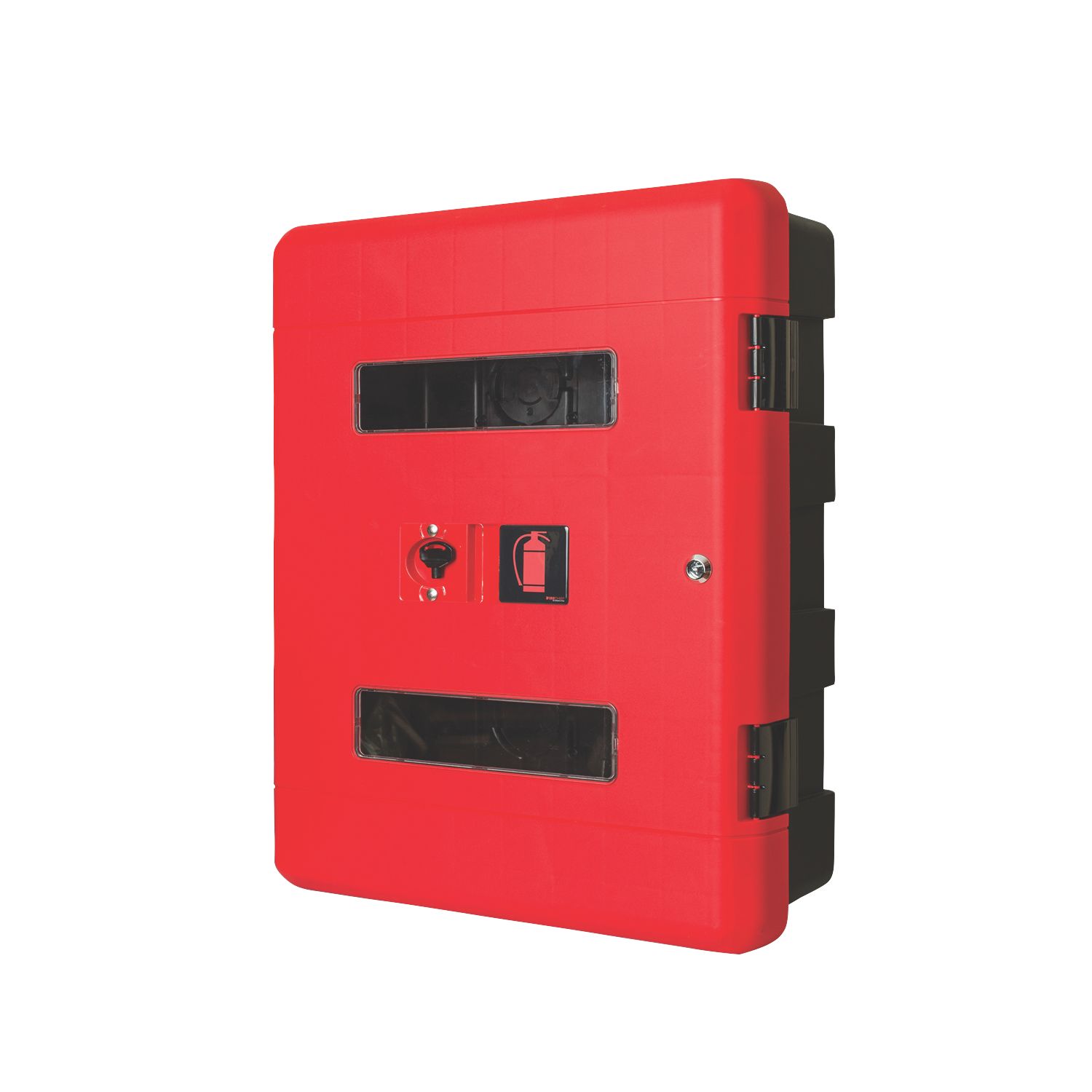 Firechief 106-1158 Double Extinguisher Cabinet with Key Lock 616mm x 270mm x 735mm Red/Black (429FX)