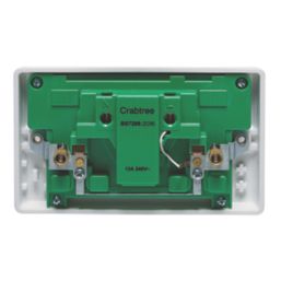 Crabtree Instinct 13A 2-Gang DP Switched Passive RCD Socket White