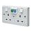 Crabtree Instinct 13A 2-Gang DP Switched Passive RCD Socket White