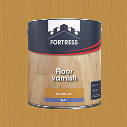 Fortress Floor Varnish Mid Oak Satin 2.5Ltr