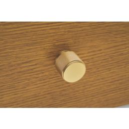 Elite Knobs & Handles Kensington Knurled Cabinet Knob Brushed Brass 25mm