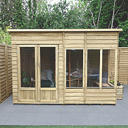 Forest Oakley 9' 6" x 6' (Nominal) Pent Timber Summerhouse with Base & Assembly