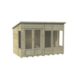 Forest Oakley 9' 6" x 6' (Nominal) Pent Timber Summerhouse with Base & Assembly