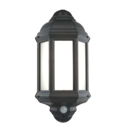 Saxby Halbury Outdoor LED Wall Light With PIR Sensor Matt Black 7W 500lm