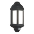 Saxby Halbury Outdoor LED Wall Light With PIR Sensor Matt Black 7W 500lm