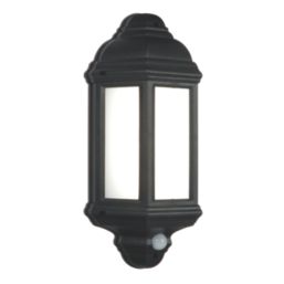 Saxby Halbury Outdoor LED Wall Light With PIR Sensor Matt Black 7W 500lm