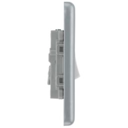 British General  20A 16AX 1-Gang Metal Clad Intermediate Light Switch Grey