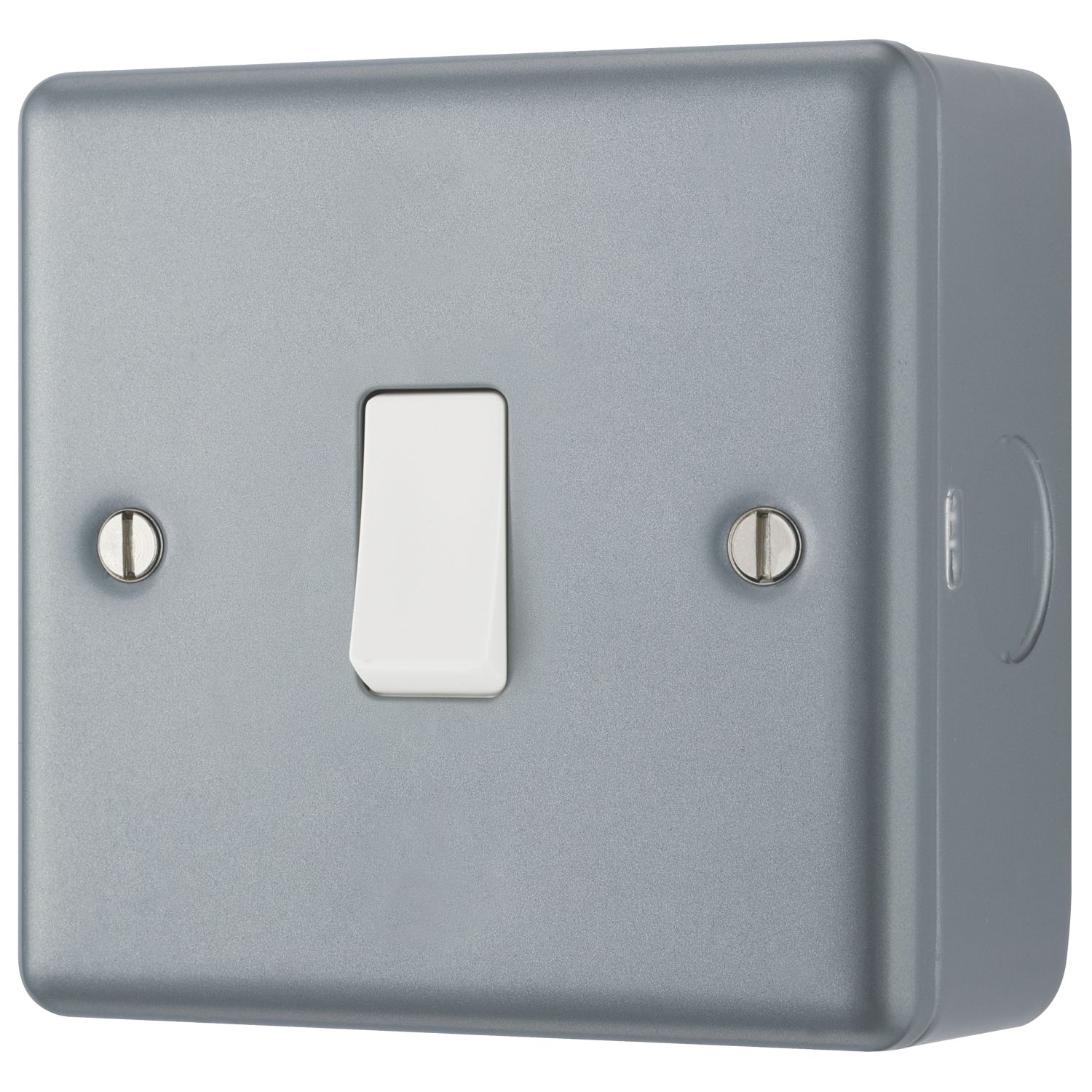 British General 20A 16AX 1-Gang Metal Clad Intermediate Light Switch Grey (429XG)