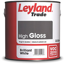 Leyland Trade  High Gloss Brilliant White Trim Paint 2.5Ltr
