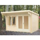 Shire Danbury 13 ' 6"  x 12' (Nominal) Pent Timber Log Cabin