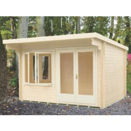 Shire Danbury 13 ' 6"  x 12' (Nominal) Pent Timber Log Cabin