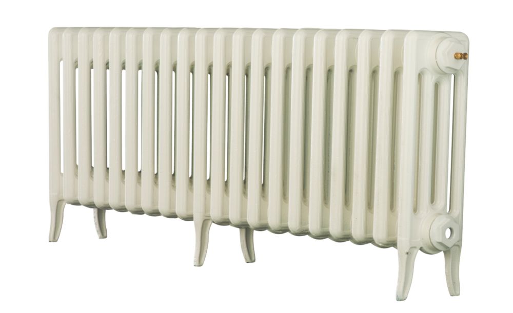 Arroll 460mm x 1114mm 3517BTU White Cast Iron 4 Column Radiator - Screwfix