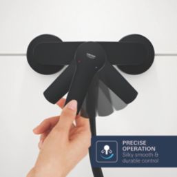 Grohe Dice Matt Black 137mm Wall Mounted Single Control Manual Mixer Tap