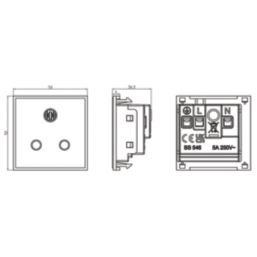 Knightsbridge  5A Unswitched Modular Socket Black