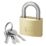 Smith & Locke  Brass Keyed Alike  Closed Shackle  Padlocks 40mm 4 Pack
